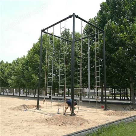 四柱攀爬架规格尺寸 标准爬绳爬杆组合设施 爬绳杆尺寸